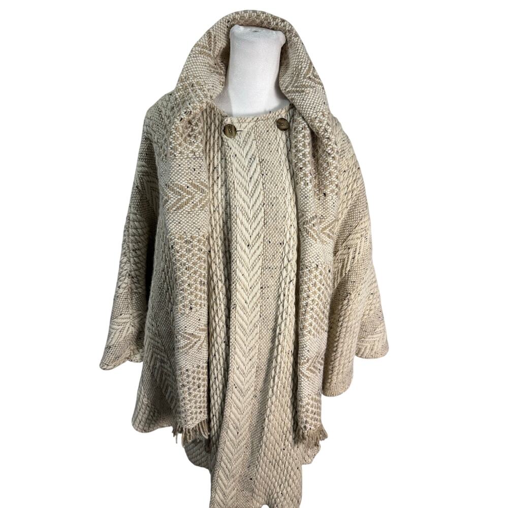 John Branigan Weavers Irish Wool Sweater Poncho Cape